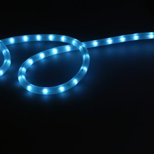 blue and white light fixture